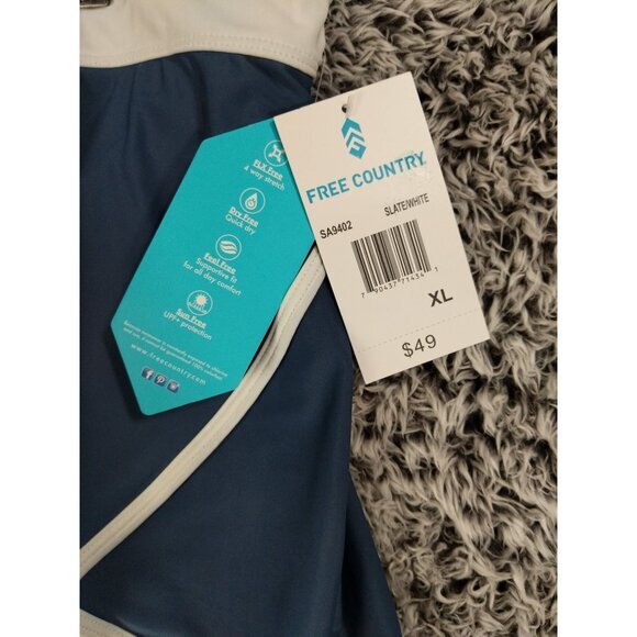 FREE COUNTRY Swim Skort Womens SZ‎ XL Slate White Quick-Dry UPF 50+ Stretchy - Picture 5 of 8